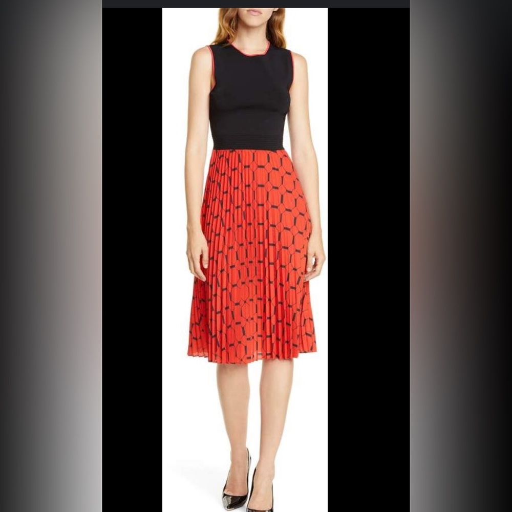 Ted Baker Philisa Pleated Midi Dress EUC